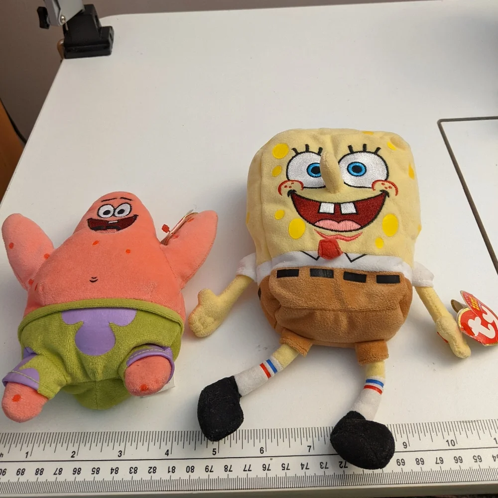 VTG Sponge Bob Square Pants and Patrick Star with tags, 2 Ty Beanie Babies - Picture 12 of 15